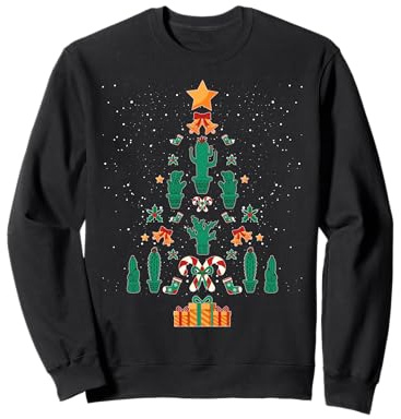 Árbol de Navidad de Cactus suculentos Sudadera