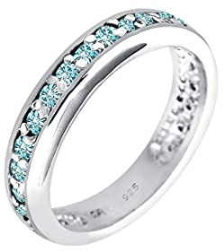 Elli Ring Damen Verlobung Edel mit Kristalle aus 925 Sterling Silber