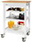 SoBuy FKW16-WN Servierwagen mit Tischplatt aus Bambus Küchenwagen Rollwagen mit einem Gratis-Schneidebrett Weiß/Natur BHT: 58x90x40cm