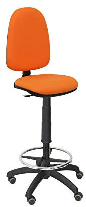 Piqueras Y Crespo T04CP Ayna bali- Taburete ergonómico, regulable en altura, aro reposapiés y ruedas de parquet, 100/123x46x40 cm, Naranja