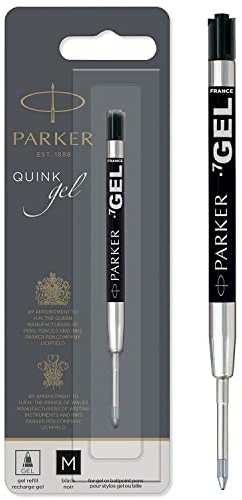 Parker Gel Pen Refill | Medium Tip (0.7mm) | Black QUINK Ink | 1 Count