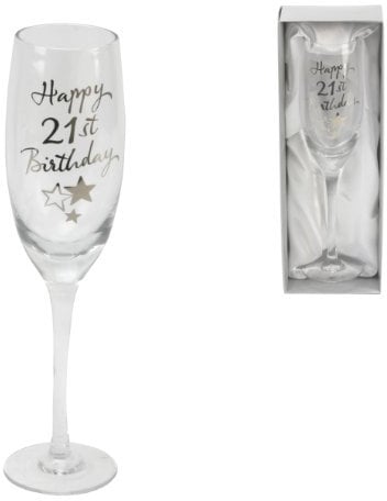 Juliana Personalised Happy 21st Birthday Champagne Glass Flute in Gift Box G31840 - Add Your Own Message