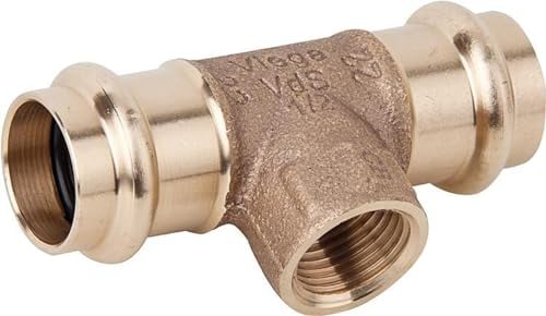 Viega T-Stück Sanpress 2217.2 RG SC-Contur mit IG 15 x 1/2 Zoll x 15 mm, 115630