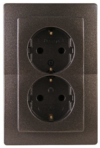 Kopp 941126061 Paris Schutzkontakt-Steckdose, 2-fach, Palisander-braun