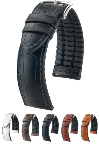 HIRSCH Unisex Performance Uhrenarmband Modell Paul 20 mm Schwarz