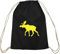 Shirtstreet24, ELCH, Schweden Skandinavien Baumwoll natur Turnbeutel Rucksack Sport Beutel, Größe: onesize,schwarz natur