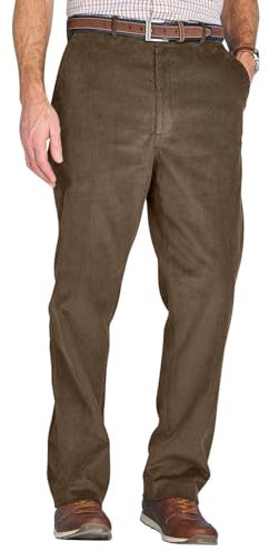 Chums Men's Cotton Corduroy Trouser Stylish & Comfortable Hidden Extra Waistband Pants for Men Olive 42W / 27L