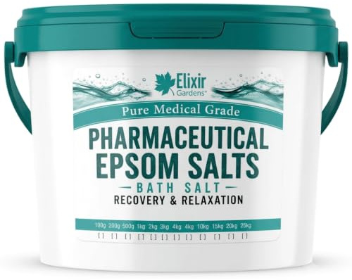 Elixir Gardens Epsom Salt Pharmaceutical Grade Magnesium Sulphate Various Sizes 500g-25kg | Tub 5kg