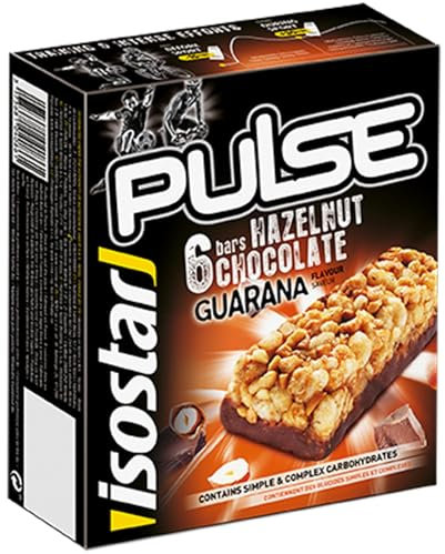 Isostar - Barres Pulse Chocolat Noisettes - Barres Énergétiques Source de Glucides et de Vitamines - Apport en Energie - 195087