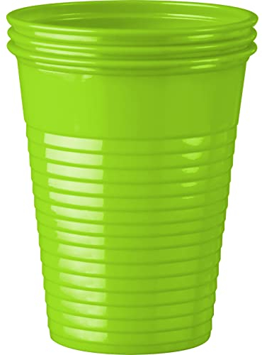 wellsamed 144988 100 Stück Einwegbecher Hellgrün Plastikbecher Trinkbecher Becher Kunststoff Einweg 0,18 Liter