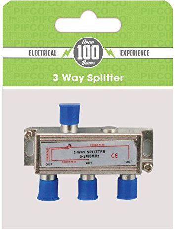 3 Way Sky Satellite TV Signal Splitter COAX Cable Lead F-Type Connector