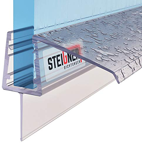 STEIGNER Joint de douche pour paroi en verre, 120cm, vitre 5/6 / 7 mm, joint d’étanchéité droit PVC, UK21