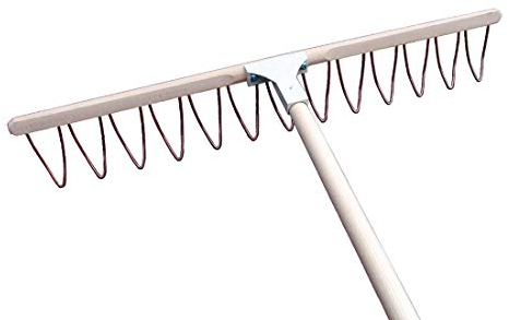 Rechen/Drahtbügelrechen mit Lindenholzstiel - Anzahl V-Zinken: 13 - Rechenjoch aus Buchenholz - Länge: 180 cm, Breite: 79 cm - Handarbeit aus Österreich