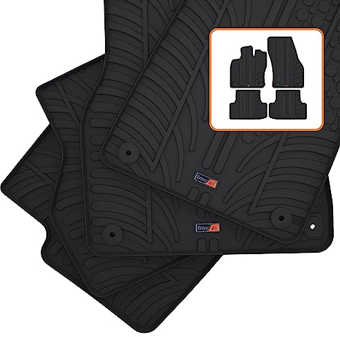 Travall Auto Gummimatten (4er Set) kompatibel mit Seat Ateca (2016-) - Strapazierfähige Robuste Premium Auto Fußmatten Schwarz Pflegeleichte Gummifußmatten