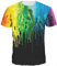 Imbry Herren bunt Galaxy 3D Druck Rundhals Casual Strassenmode Sport Spaß Motiv Tops T-Shirt (XXXL, Lack Schwarz)