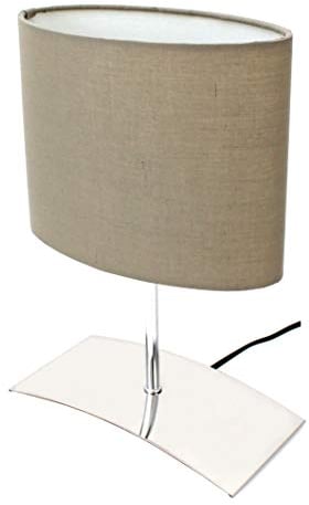 Trango 2018-04B Nachttischlampe *BROWNIE* Tischleuchte, Nachttischlampe, Schreibtischleuchte, Tischlampe, Fensterbank Leuchte mit Stoffschirm in Braun L: 200mm B: 100mm H: 300mm ohne Leuchtmittel