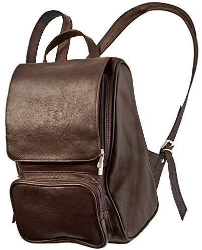 Jahn-Tasche â€“ Mittel-GroÃŸer Lederrucksack GröÃŸe M/Laptop-Rucksack bis 14 Zoll, Braun, Modell 710