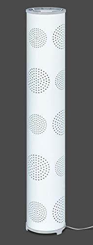Trango Design & Modern 1245-BW Stehleuchte - Stehlampe - Standleuchte - Deko-Stehlampe Waikiki mit einem weißem Stoffschirm mit Monddekor ohne Leuchtmittel