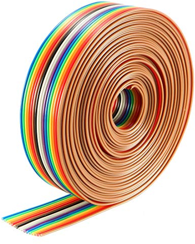 sourcing map Flachbandkabel 16P IDC-Draht Regenbogenfarbe 1,27mm Abstand 5 Meter lang