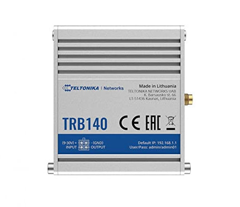 Teltonika TRB140 Module numérique et analogique I/O Digital & Analog - Modules numériques et analogiques I/O (Digital & Analog, Entrée/Sortie, RJ-45, SSH, CLI, NAT, DDNS, OpenVPN, Vert, 9-30 V)