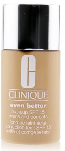 Clinique Even Better Makeup Liquid Foundation SPF 15 With Vitamin C For Dry + Oily Combination Skin Types | Medium Coverage + Natural Finish | Evens Skin Tone + Reduces Dark Spots, Biscuit, 1 Fl Oz