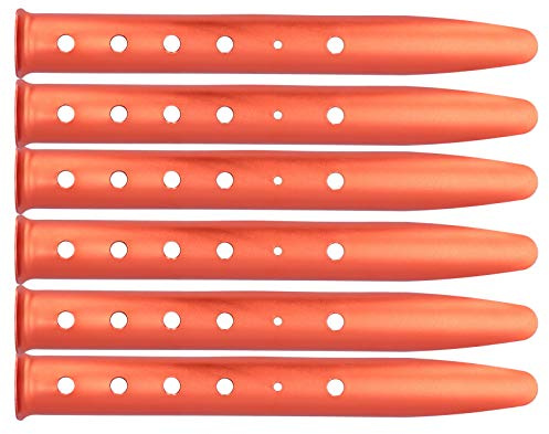 FECAMOS 6PCS Camping Heringe, Duty Aluminium Legierung Zelt-Heringe, 31cm Ultraleicht Heringe Sandheringe Zelthaken, Zeltnägel Stakes FÜR Camping Strand Erdnägel