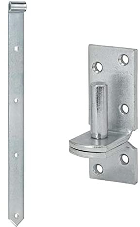 HAUS & DACH Ladenband Set, blau verzinkt inkl. Kloben, Ladenbandlänge: 800 mm, Durchmesser Kloben: 16 mm Eng
