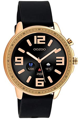 Oozoo Smartwatch Unisex Fitnessuhr 45mm mit 20mm Silikonarmband für Damen und Herren | Fitness Armbanduhr mit Schrittzähler | Fitnesstracker Sportuhr für iOS & Android