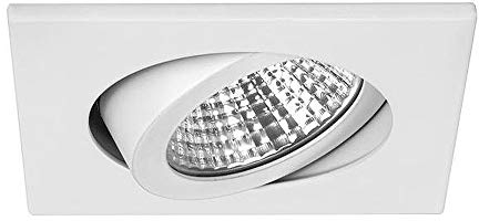 Brumberg LED-Einbaustrahler-Set BB05, IP20, eckig, 230V, 6W 3000K 640lm 38°, schwenkbar 30°, dimmbar, Weiß