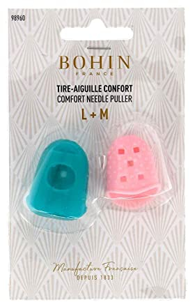 Bohin Lot de 2 extracteurs d'aiguilles en Silicone Taille L et M Dé à Coudre, Set de 5 Pièces