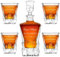 Maverton 950 ml Whiskey Karaffe + 2/4 / 6er Whiskygläser Set mit Gravur - Whisky Dekanter - luxuriöses Design - Kristallglas - für Männer zum Geburtstag - Super