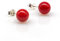 Ohrring 925 Sterling Silber Farbe Rote Koralle Perlen 8 mm