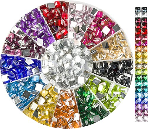 Glitzersteine Diamond Painting eckige Steine, Diamond Painting Zubehör für 5D Diamant Painting, 20 Farben 20.000 Stück Diamond Painting Steine, Diamanten für Diamond Painting Erwachsene