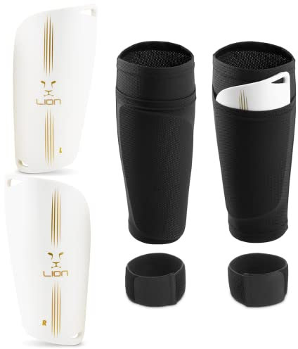 Football Shin Pads/Guards for Kids, Teens & Adults, boys & girls. 3 in 1 - Sleeve Pocket, Guard & Strap