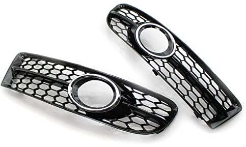 LIAMAS Auto Frontstoßstange Honeycomb Lower Fog Light Grille Fit for Audi A4 B7 S4 B7 A4 S-Line 2005-2008 8E0807681F 8E0807682F Nebelscheinwerfer Grills