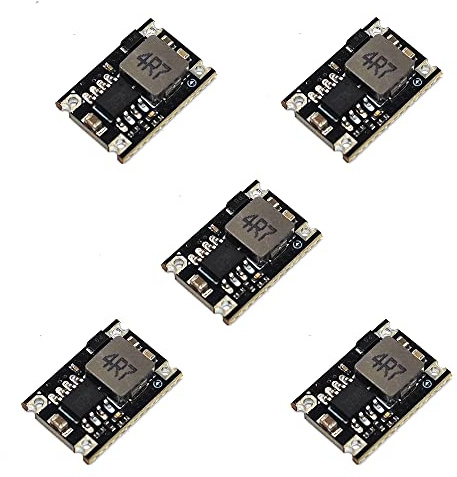 3.3V Regulator 5pcs Mini Reducer DC 5-30V 5V 12V 24V Buck to 3.3V Buck Converter Board 1.8A Output Mini360 Small Size Power Module(Black 3.3V)