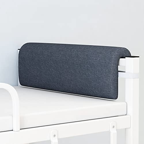 Upholstered Headboard Cushion Support Pillow King Size Single Double Backrest Cushion, Wooden/Metal Iron Bed Reading Pillow Breathable Cotton Linen Removable Headboard Bolster(90x25x5cm,Grey1)
