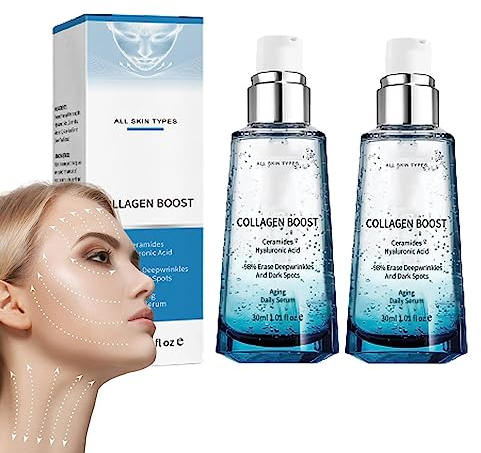 KORAN Advanced Collagen Boost Anti-Aging-Serum, KORAN Anti-Aging-Kollagenserum Für Gesicht, KORAN Hyaluronsäure-Serum Für Das Gesicht Gegen Alterung, Wrinkle Reduction and Skin Tightening (2PCS)