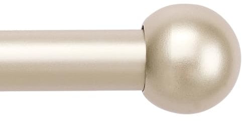 BOOM JOG Gardinenstange, ausziehbar 120 cm bis 300 cm, Metall, Champagnerfarben, inklusive Stangen, Endstücke, Halterungen und Anleitung