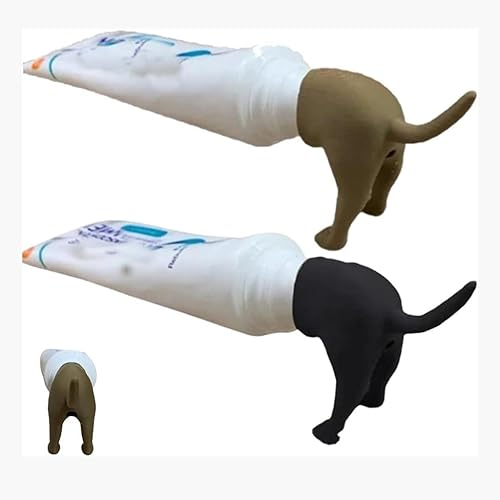 WSJZFFF Pooping Dog Butt Toothpaste Topper, Dog Pooping Toothpaste Cap, Funny Toothpaste Dispenser, Prank Gift for Kids and Adults (Size : B)