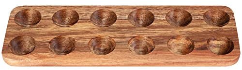 Juwacoo Portauova, in legno, a 12 fori, per uova, in legno di, per uova
