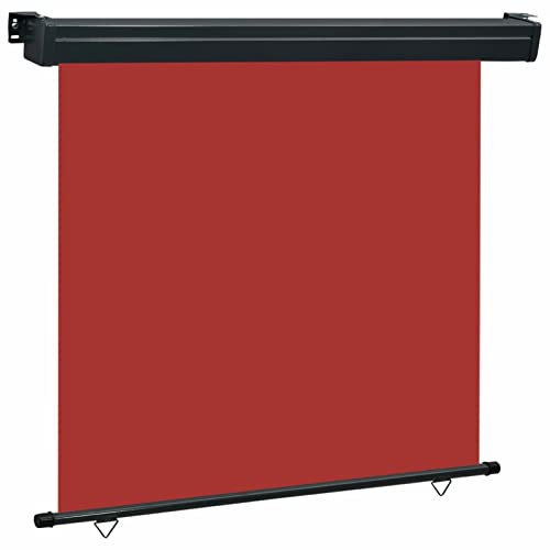 Homgoday Balkon-Seitenmarkise Senkrechtmarkise Außenrollo Balkonrollo Sonnenschutz Sichtschutz Windschutz Markise Sonnenschutzrollo 160 × 250 cm Rot