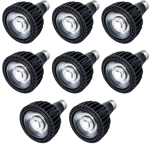 PAZWAHF PAR30 LED-Glühbirne, 35 Watt, COB-Strahler-Lichtquelle (300 Watt äquivalent), 3500 Lumen Flutlichtbirnen, Nicht dimmbar, AC 100 V–277 V, E26/E27-Sockel (8 Stück)