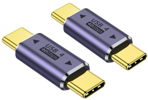 AuviPal USB C Male to Male Adapter (2 Pack), USB Type C Connector Extender Compatible with Thunderbolt 4/3 Support up to 100W Charging, 40Gbps Data Transfer and 8K@60Hz Video