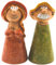 Dekohelden24 Keramik Zaunstecker Mann und Frau als 2er Set, Maße je Figur L/B/H ca. 9 x 9 x 20 cm, 20 cm