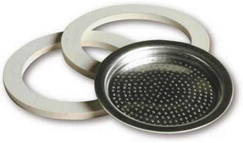 1PEZZO KIT 2 GUARNIZIONI + 1 FILTRO PER CAFFETTIERA 1 tazza