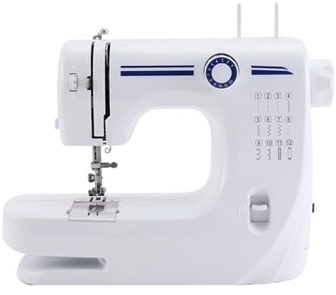 LetCart Máquina de coser para principiantes 608A - Mini máquina de coser doméstica con 12 programas de puntadas, pedal y luz LED para adultos