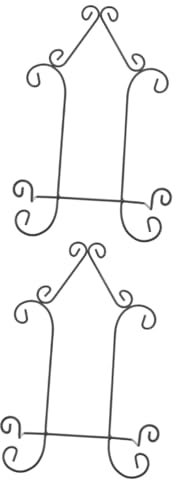 Zerodeko 2 Sets Wrought Iron Hanging Rack Practical Dish Holder Photo Holding Rack Iron Wall Display -mounted Rack Iron Plate Stand Dish Storage Rack Display Stand Wall Hanger