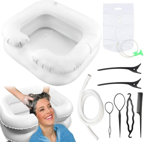 ZYNERY Haarwaschbecken,Haarwaschbecken Für Bettlägerige,Aufblasbares Haarwaschbecken,Haare Waschen Im Bett,Geeignet Für Bettlägerige Schwangere,Kinder Und Postoperative Verletzungen
