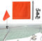Drapeau de sécurité de bateau avec poteau réglable de 78, drapeau de ski nautique pour ponton, voile, kayak et jet ski - drapeau d'avertissement marin de haute visibilité orange pour la sécurité de l